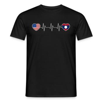 Laos - Männer T-Shirt - Schwarz - Vorne - AI Model Male 178 light (178cm)
