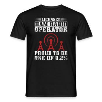 Lizenziertes Amateurfunker-design Für - Männer T-Shirt - Schwarz - Vorne - AI Model Male 178 light (178cm)