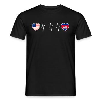 Cambodge - T-shirt homme - noir - Devant - AI Model Male 178 light (178cm)
