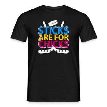 Field Hockey Hockey Player Sports - Men's T-Shirt - black - Front - AI Model Male 178 light (178cm)
