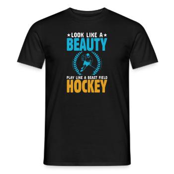 Sports des joueurs de hockey sur gazon - T-shirt homme - noir - Devant - AI Model Male 178 light (178cm)