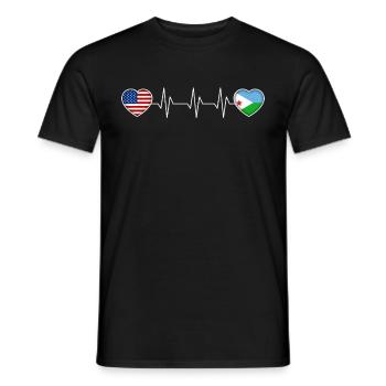 Dschibuti - Männer T-Shirt - Schwarz - Vorne - AI Model Male 178 light (178cm)