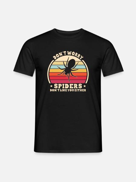 Spinnennetz Vogelspinne Spinnentier Spinnenliebhaber - Männer T-Shirt - Schwarz