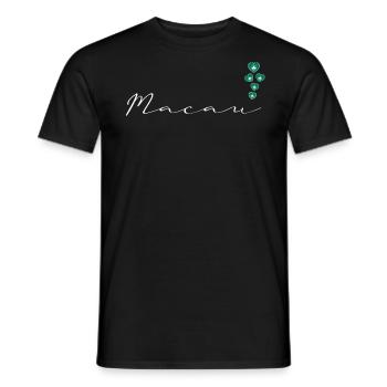 Macau - Männer T-Shirt - Schwarz - Vorne - AI Model Male 178 light (178cm)