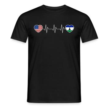 Lesotho - Männer T-Shirt - Schwarz - Vorne - AI Model Male 178 light (178cm)