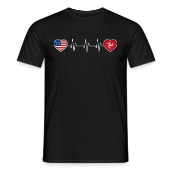 Île de Man - T-shirt homme - noir - Devant - AI Model Male 178 light (178cm)