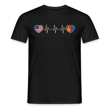 Mongolia - Men's T-Shirt - black - Front - AI Model Male 178 light (178cm)