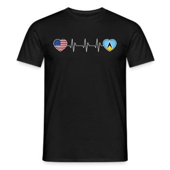 Saint Lucia - Men's T-Shirt - black - Front - AI Model Male 178 light (178cm)