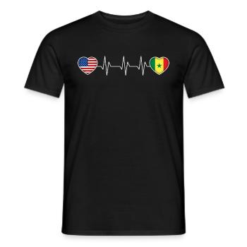 Senegal - Männer T-Shirt - Schwarz - Vorne - AI Model Male 178 light (178cm)