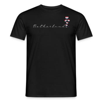 Netherlands - Men's T-Shirt - black - Front - AI Model Male 178 light (178cm)