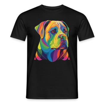 Bunte Amerikanische Bulldogge Männer Frauen - Männer T-Shirt - Schwarz - Vorne - AI Model Male 178 light (178cm)
