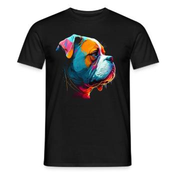 Bunte Amerikanische Bulldogge Männer Frauen - Männer T-Shirt - Schwarz - Vorne - AI Model Male 178 light (178cm)