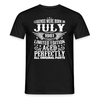 July 1961 | Birthday 1961 Born July 1961 - Men's T-Shirt - black - Front - AI Model Male 178 light (178cm)