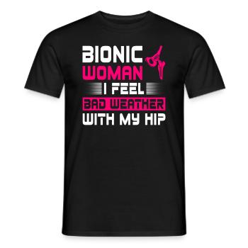 Hüftersatz-op-design Für Bionische Hüftfrau - Men's T-Shirt - black - Front - AI Model Male 178 light (178cm)