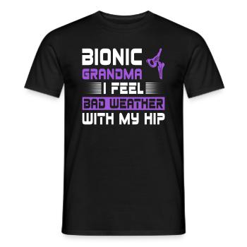 Bionic Hip Oma Design Für Eine Bionic Aftermarket - Männer T-Shirt - Schwarz - Vorne - AI Model Male 178 light (178cm)