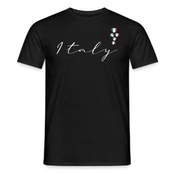 Italy - Men's T-Shirt - black - Front - AI Model Male 178 light (178cm)