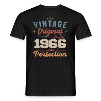Juillet 1966 Anniversaire Juillet 1966 Original 1966 Juillet - T-shirt homme - noir - Devant - AI Model Male 178 light (178cm)