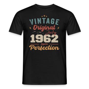 Juillet 1962 Anniversaire Juillet 1962 Original 1962 Juillet - T-shirt homme - noir - Devant - AI Model Male 178 light (178cm)
