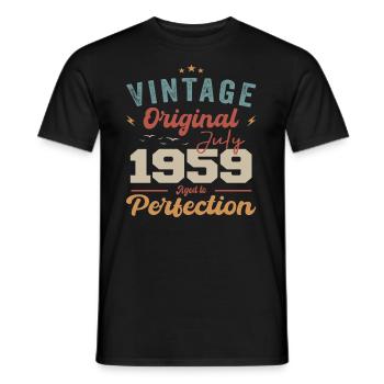 Juli 1959 Geburtstag Juli 1959 Original 1959 Juli - Männer T-Shirt - Schwarz - Vorne - AI Model Male 178 light (178cm)