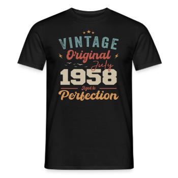 Juli 1958 Geburtstag Juli 1958 Original 1958 Juli - Männer T-Shirt - Schwarz - Vorne - AI Model Male 178 light (178cm)
