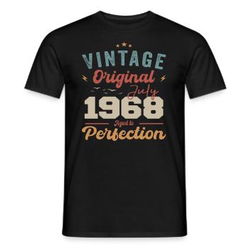 Juillet 1968 Anniversaire Juillet 1968 Original 1968 Juillet - T-shirt homme - noir - Devant - AI Model Male 178 light (178cm)