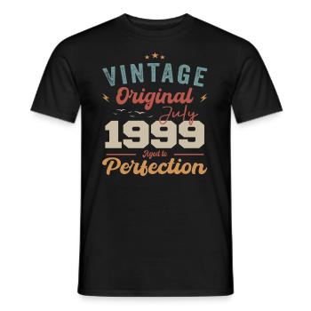 Juillet 1999 Anniversaire Juillet 1999 Original 1999 Juillet - T-shirt homme - noir - Devant - AI Model Male 178 light (178cm)