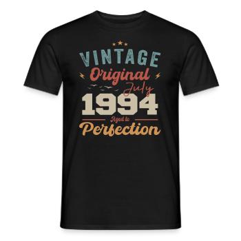 July 1994 Birthday July 1994 Original 1994 July - Men's T-Shirt - black - Front - AI Model Male 178 light (178cm)