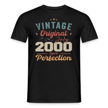 July 2000 Birthday July 2000 Original 2000 July - Men's T-Shirt - black - Front - AI Model Male 178 light (178cm)