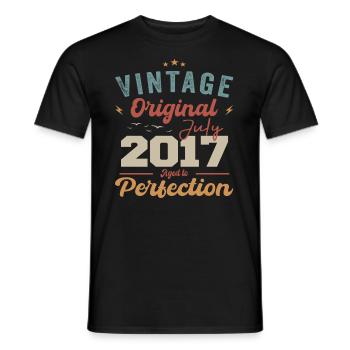 July 2017 Birthday July 2017 Original 2017 July - Men's T-Shirt - black - Front - AI Model Male 178 light (178cm)