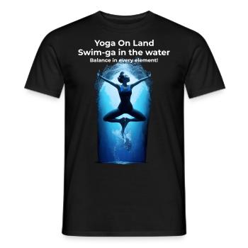 Yoga Swimming Swimmer Swim Underwater - Men's T-Shirt - black - Front - AI Model Male 178 light (178cm)