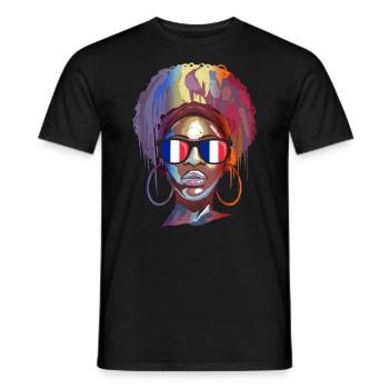 Frankreich - Männer T-Shirt - Schwarz - Vorne - AI Model Male 178 light (178cm)