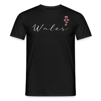 Wales - Men's T-Shirt - black - Front - AI Model Male 178 light (178cm)