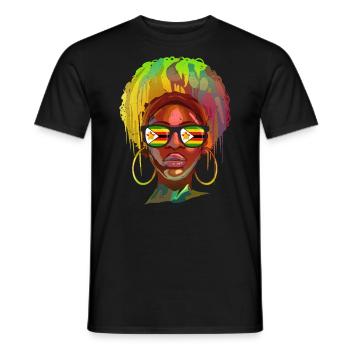 Zimbabwe - T-shirt homme - noir - Devant - AI Model Male 178 light (178cm)