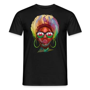 Wales - Men's T-Shirt - black - Front - AI Model Male 178 light (178cm)