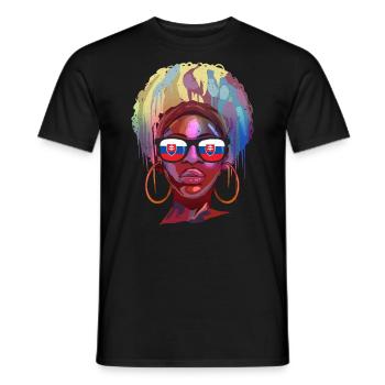 Slowakei - Männer T-Shirt - Schwarz - Vorne - AI Model Male 178 light (178cm)