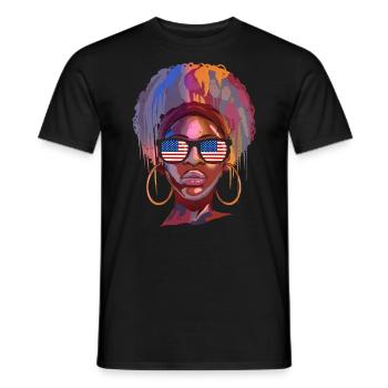 Amérique du Nord - T-shirt homme - noir - Devant - AI Model Male 178 light (178cm)