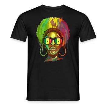 Senegal - Männer T-Shirt - Schwarz - Vorne - AI Model Male 178 light (178cm)