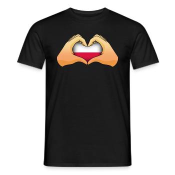 Pologne - T-shirt homme - noir - Devant - AI Model Male 178 light (178cm)