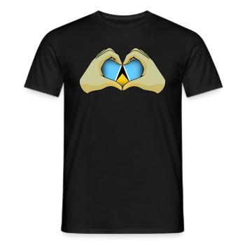 St. Lucia - Männer T-Shirt - Schwarz - Vorne - AI Model Male 178 light (178cm)