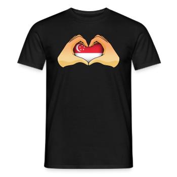 Singapur - Männer T-Shirt - Schwarz - Vorne - AI Model Male 178 light (178cm)
