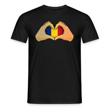 Rumänien - Männer T-Shirt - Schwarz - Vorne - AI Model Male 178 light (178cm)