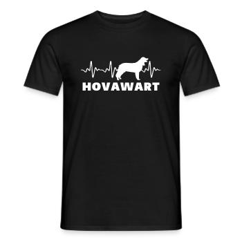 Hovawart Heart palpitations dog funny - Men's T-Shirt - black - Front - AI Model Male 178 light (178cm)
