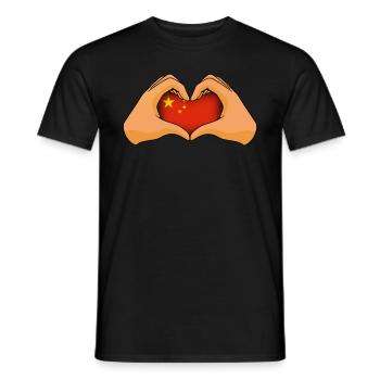 China - Männer T-Shirt - Schwarz - Vorne - AI Model Male 178 light (178cm)