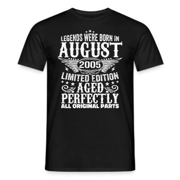 August 2005 Jubiläum 2005 Legenden August - Männer T-Shirt - Schwarz - Vorne - AI Model Male 178 light (178cm)
