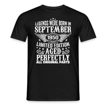 September 1950 Anniversary September 1950 september - Men's T-Shirt - black - Front - AI Model Male 178 light (178cm)