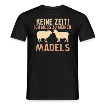 Keine Zeit ich muss zu meinen Mädels Schaf Schafe - Männer T-Shirt - Schwarz - Vorne - AI Model Male 178 light (178cm)
