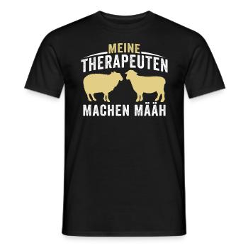 meine therapeuten machen määh - Männer T-Shirt - Schwarz - Vorne - AI Model Male 178 light (178cm)