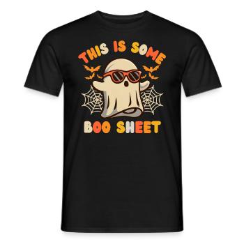 Halloween Ghost Sunglasses - Men's T-Shirt - black - Front - AI Model Male 178 light (178cm)