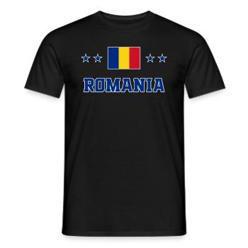 Rumänien - Männer T-Shirt - Schwarz - Vorne - AI Model Male 178 light (178cm)