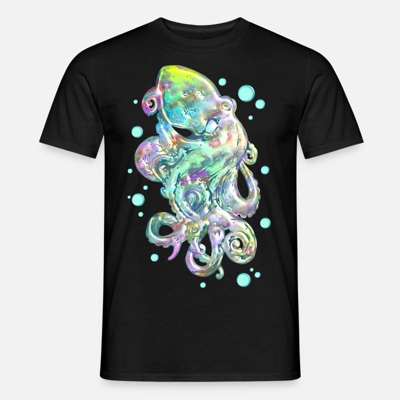 Oktopus - Männer T-Shirt - Schwarz